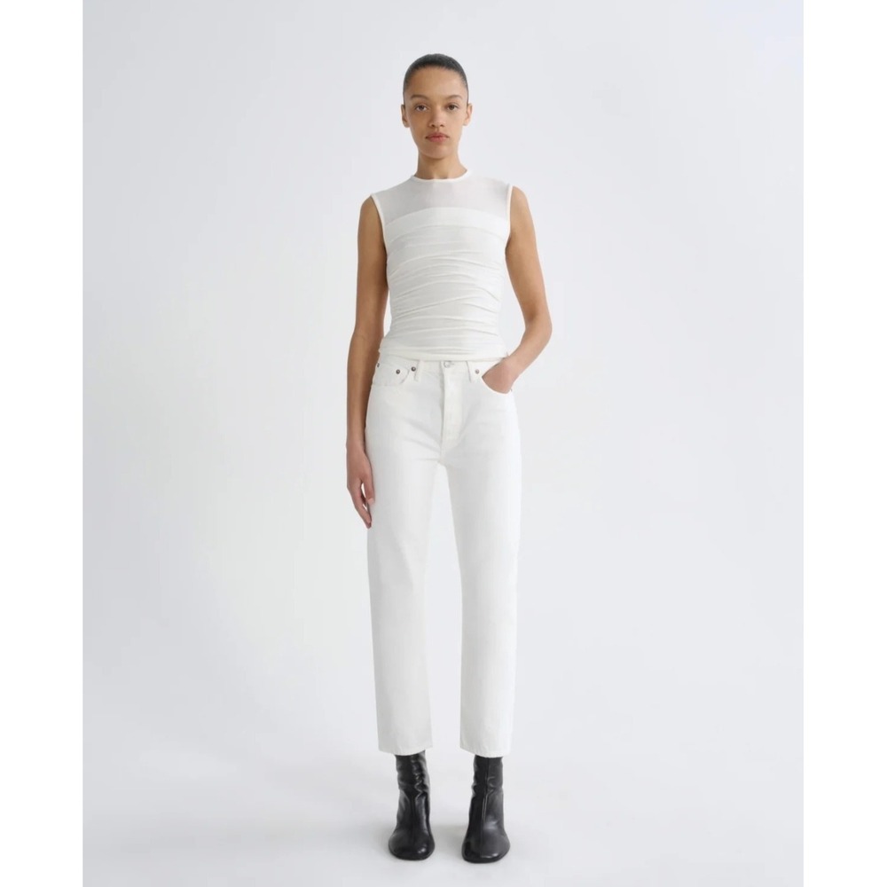 AGOLDE Riley Crop High Rise Straight Leg Jeans White Size 25 A056C-1085